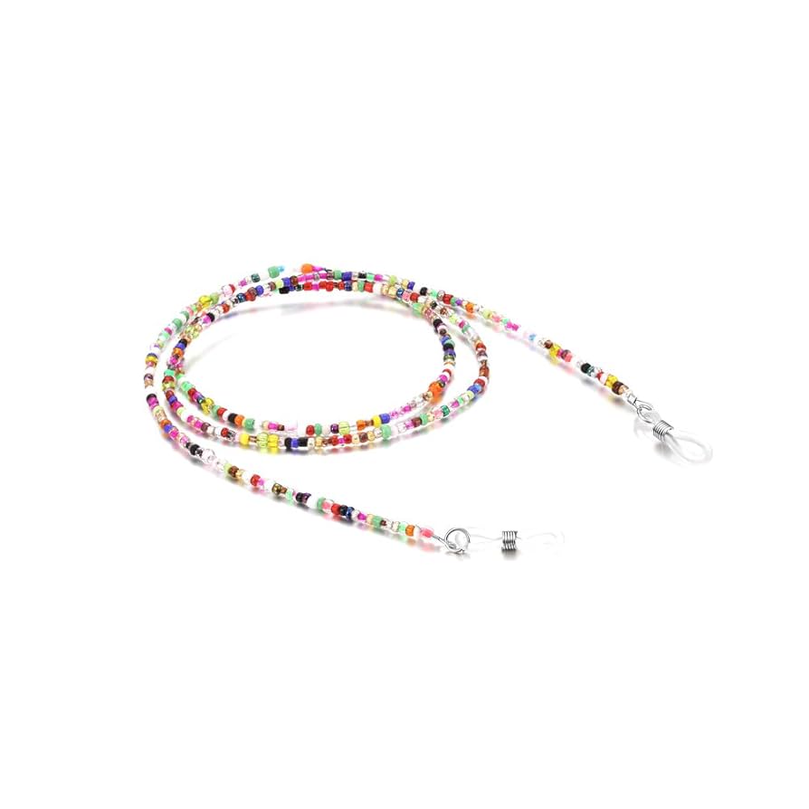 Amazon.co.jp: Rebias メガネ チェーン カラフル ビーズ 眼鏡